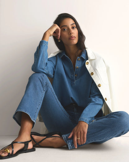 Bella Stretch Kick Flare Jeans - 24 / Deep Rinse