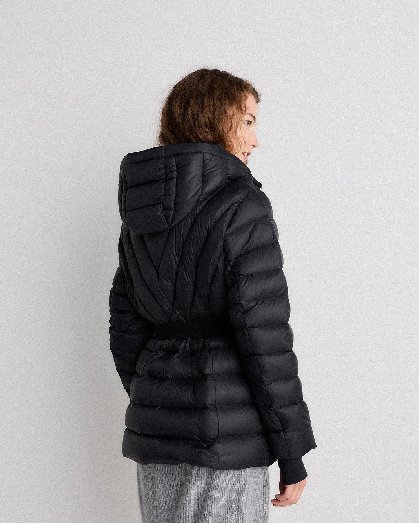 Responsible Down Belted Puffer Coat - XS / Hot Fudge