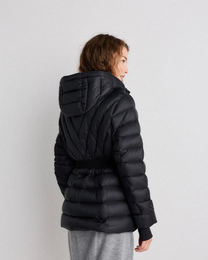 Responsible Down Belted Puffer Coat - XS / Hot Fudge