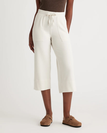 SuperSoft Fleece Cropped Wide Leg Pants - XS / Dried Fig