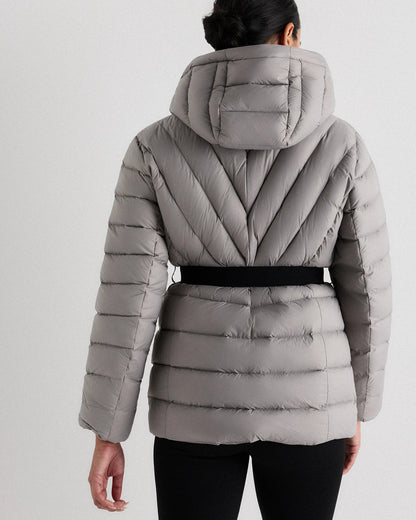Responsible Down Belted Puffer Coat - XS / Hot Fudge