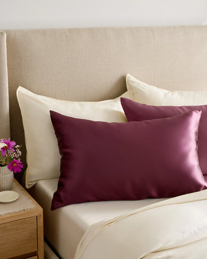 100% Mulberry Silk Pillowcase - Standard / White