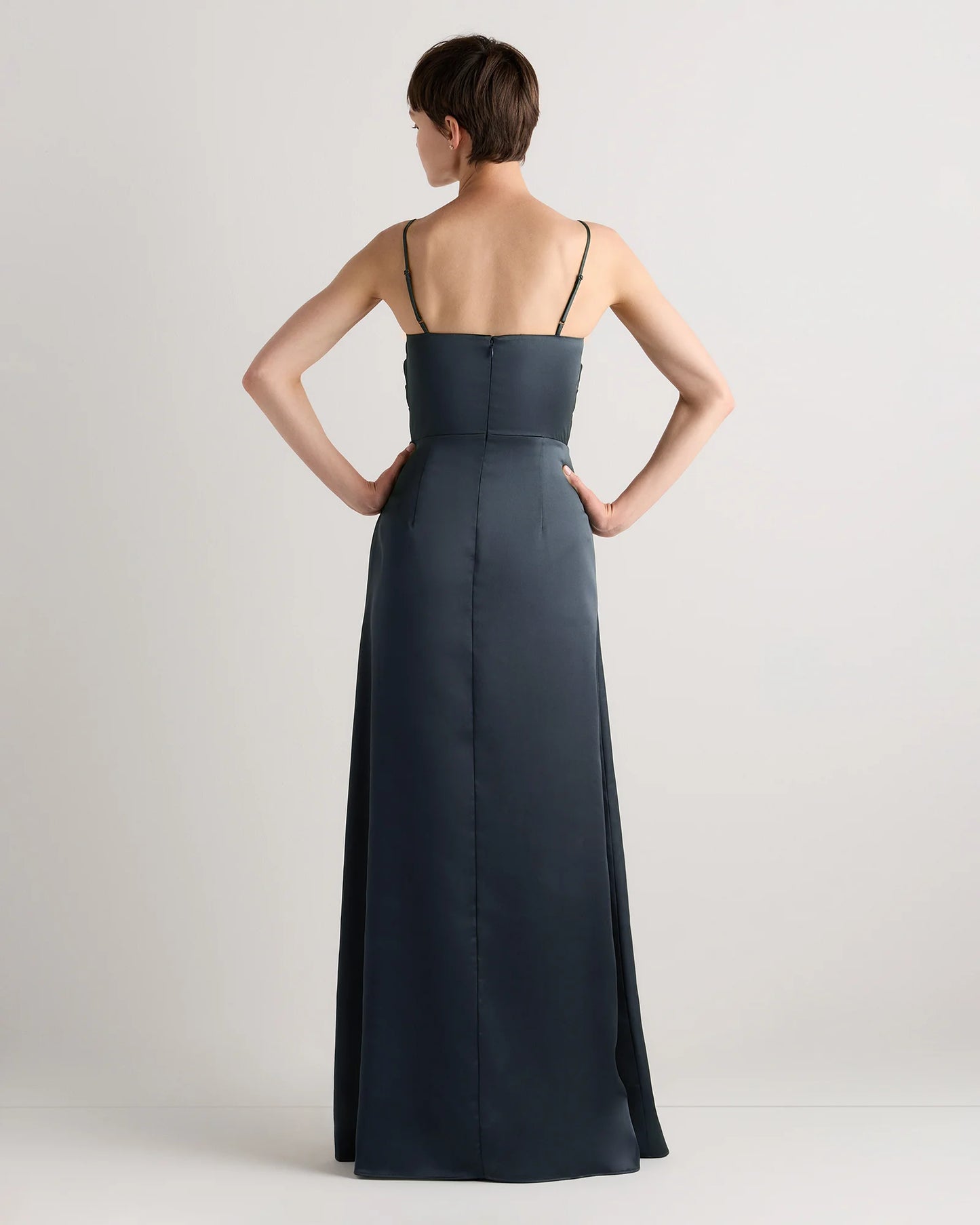 Juliette Stretch Satin Dress - 0 / Garden Sage Green
