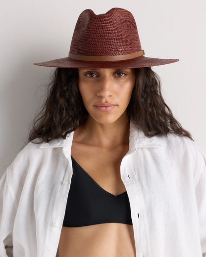 Toquilla Straw Crochet Fedora - S / Natural