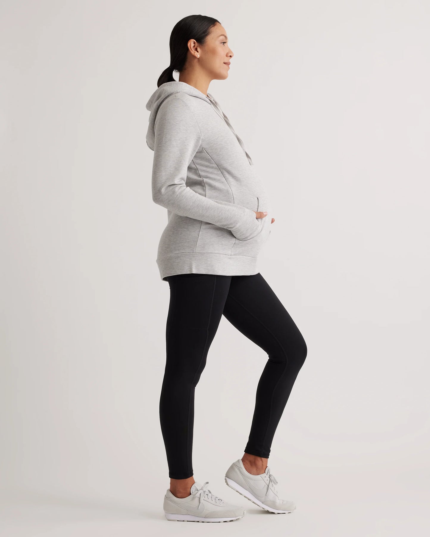 SuperSoft Fleece Maternity & Nursing Hoodie - XS / Off-White