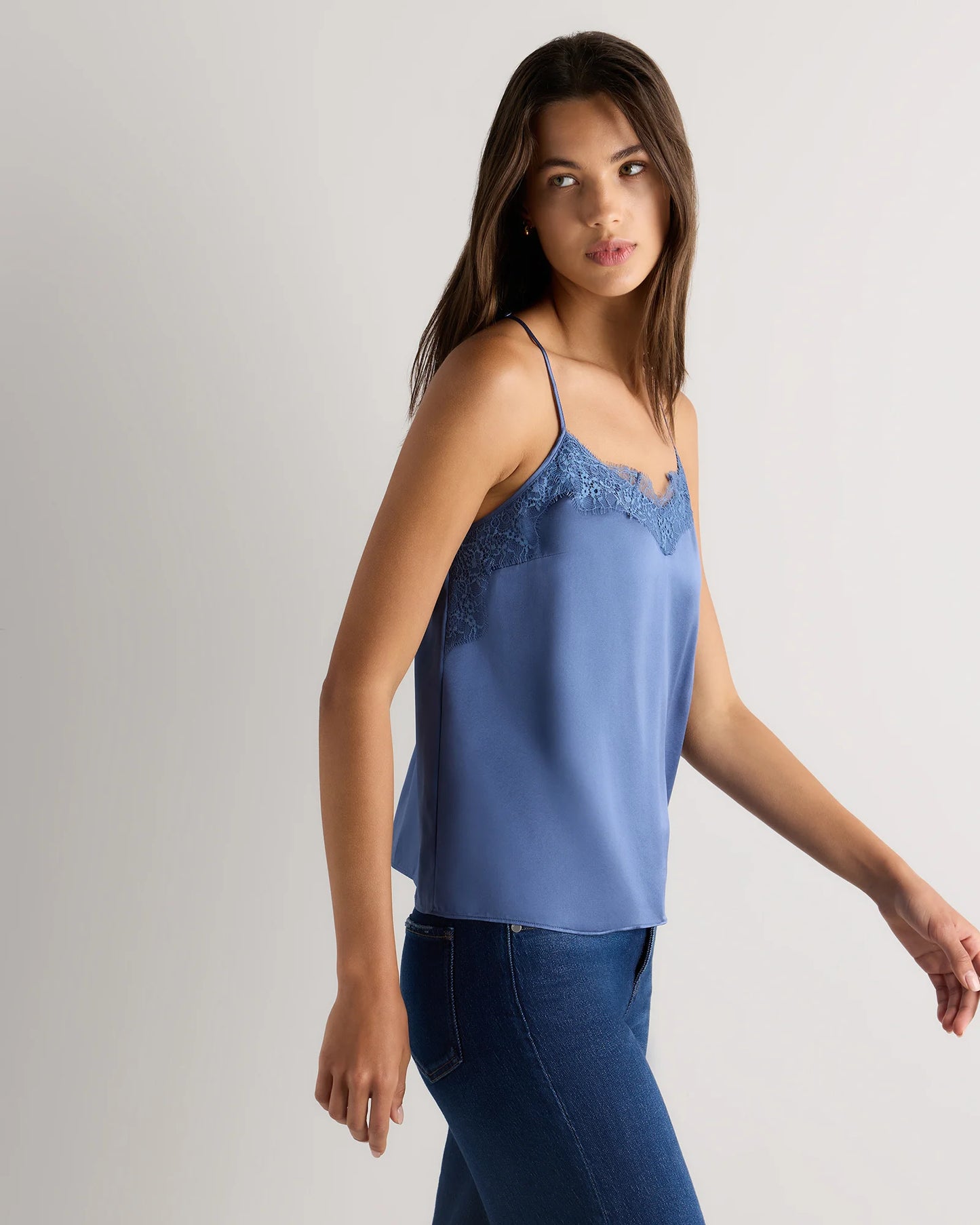 100% Washable Silk Lace Cami - XS / Black