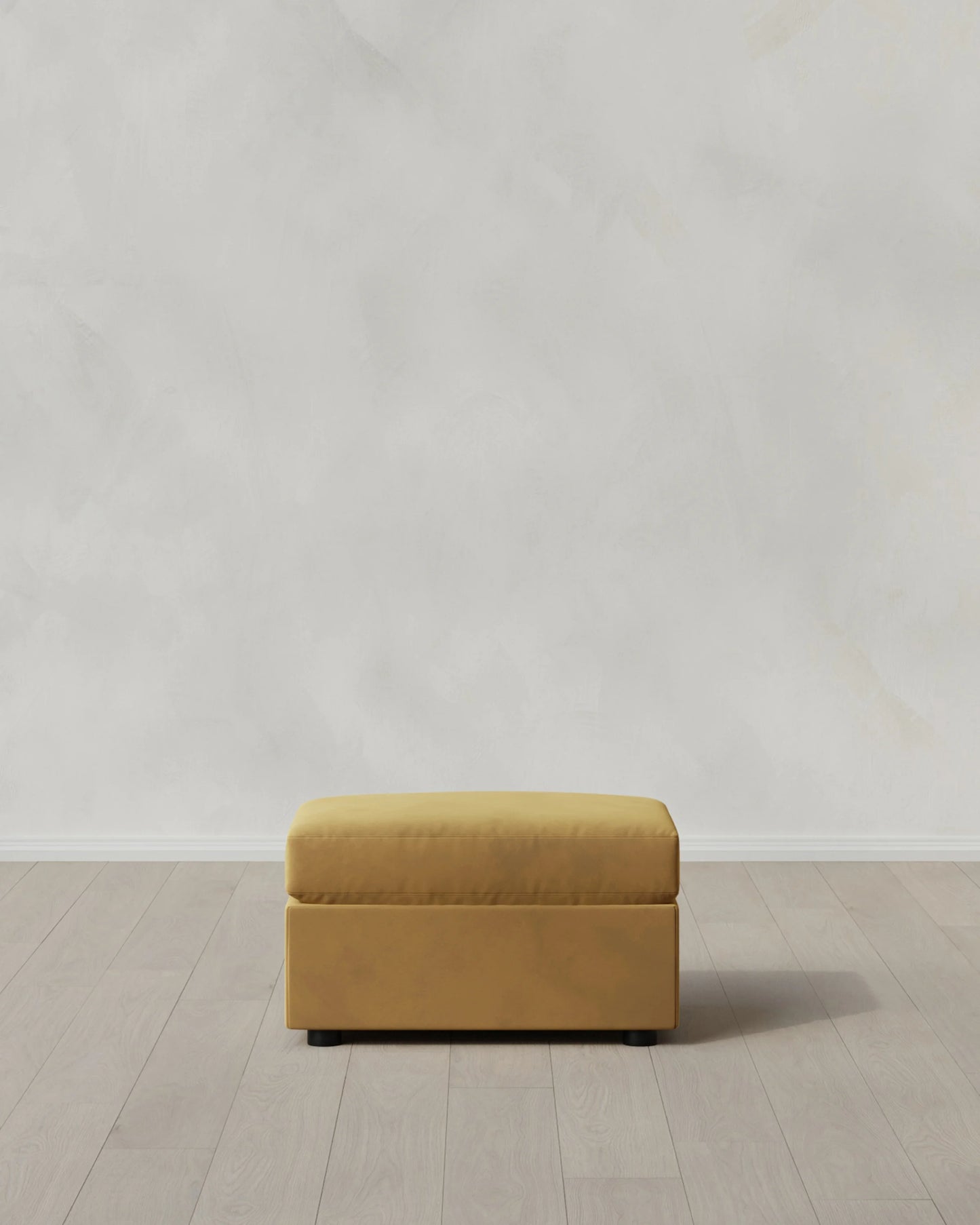Brennan Ottoman in Performance Velvet - One Size / Taupe