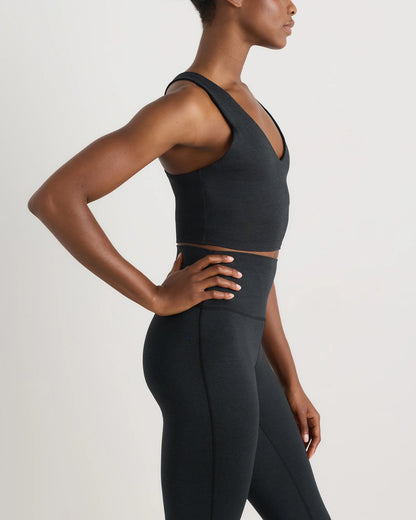 Ultra-Soft V-Neck Cropped Tank - XS / Heather Navy