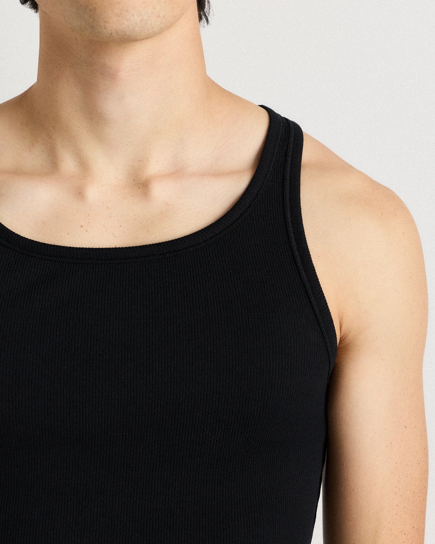 Organic Cotton Ribbed Tank Top (3-Pack) - S / True Black