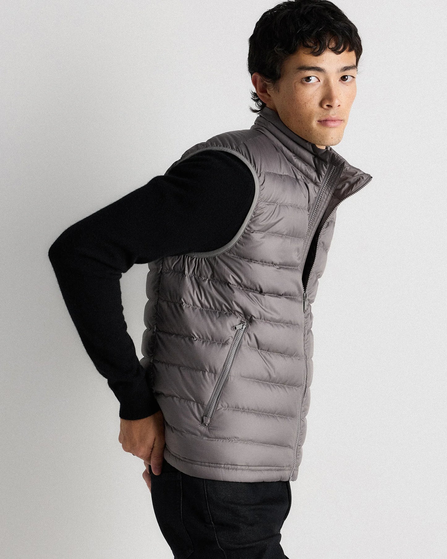 Lightweight Down Packable Puffer Vest - S / Overcast Grey