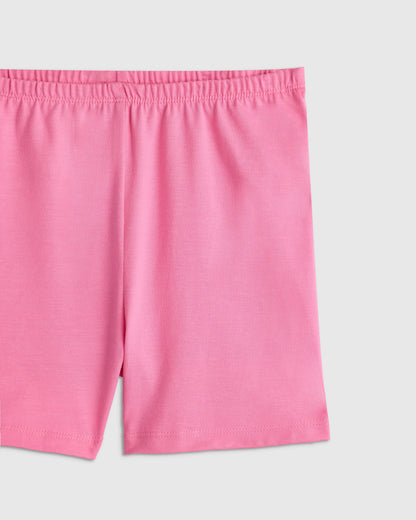 Organic Cotton Cartwheel Shorts - 6 / Soft Rose