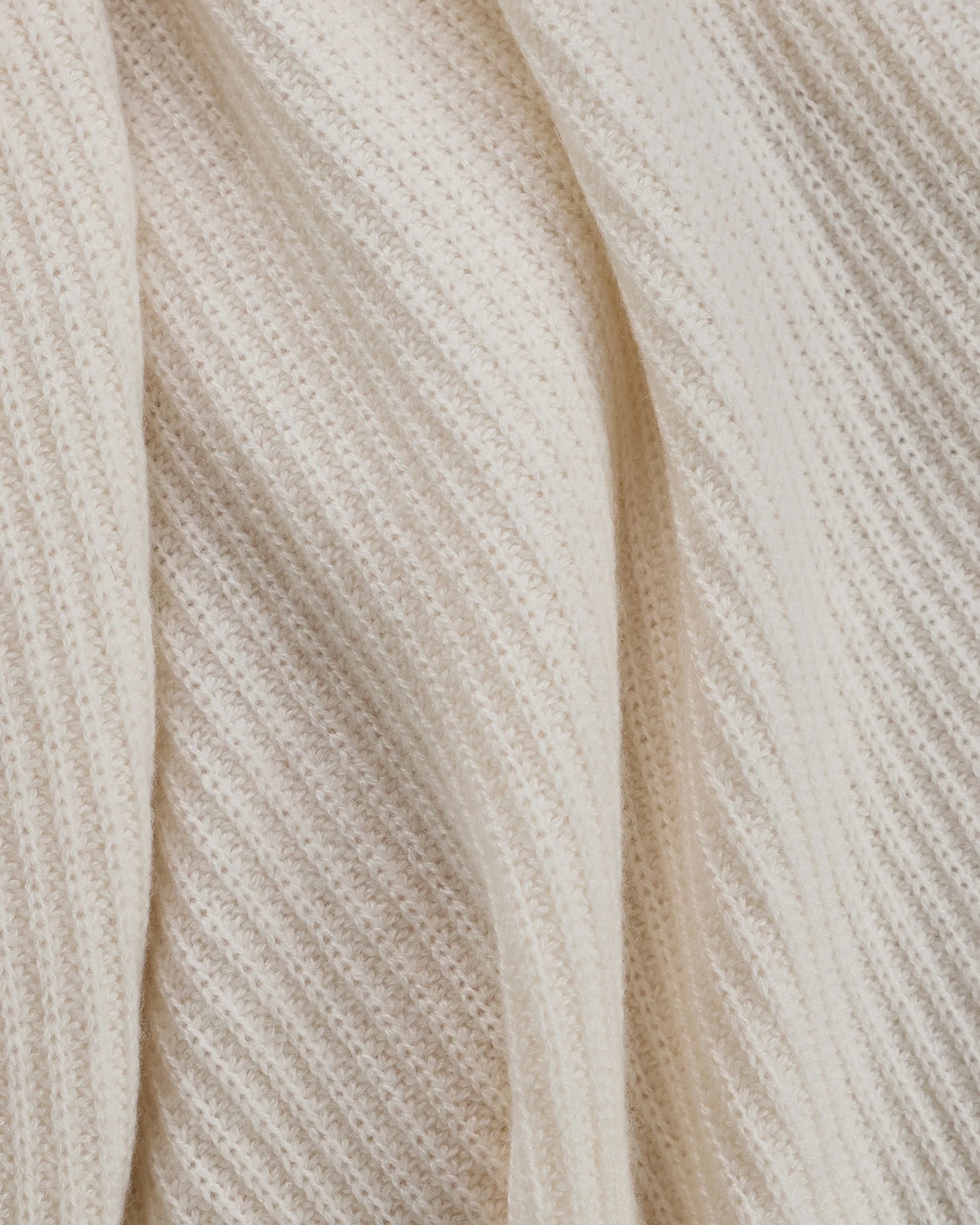 Ribbed Knit Cashmere Throw - 50x70 / Oatmeal