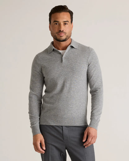 Mongolian Cashmere Polo Sweater - S / True Navy