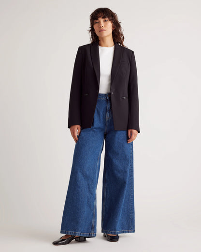 Scuba Single-Breasted Convertible Blazer - XS / True Black