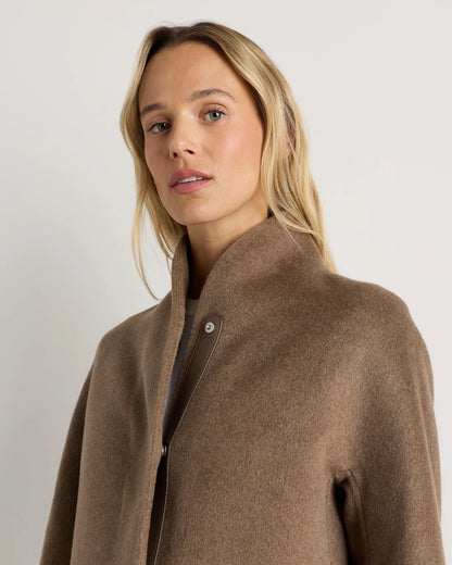 100% Mongolian Cashmere Double-Faced Cocoon Coat - XS / Black