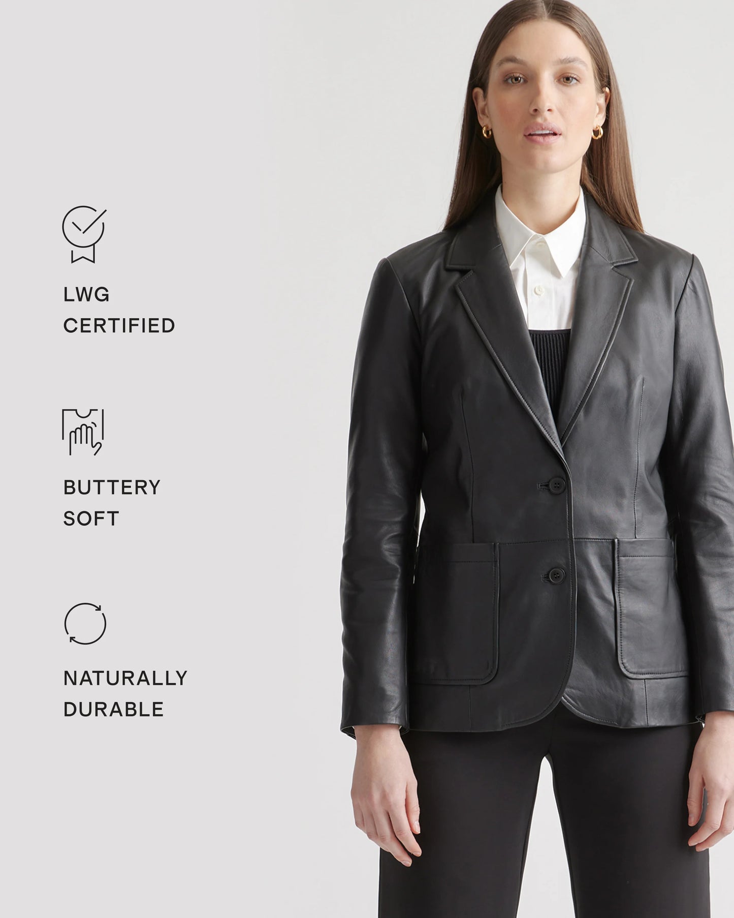 100% Leather Blazer - XS / Rich Brown