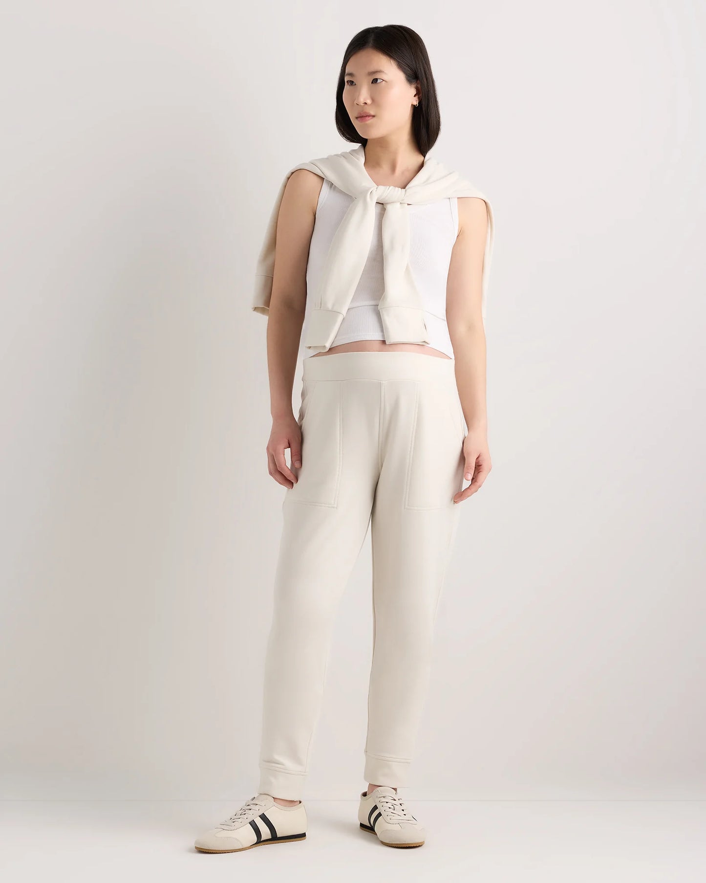 SuperSoft Fleece Maternity Joggers - XS / Off-White