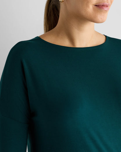Bamboo Jersey Maternity Long Sleeve Tee (2-pack) - XS / Wine Tasting Red/Nocturnal Green