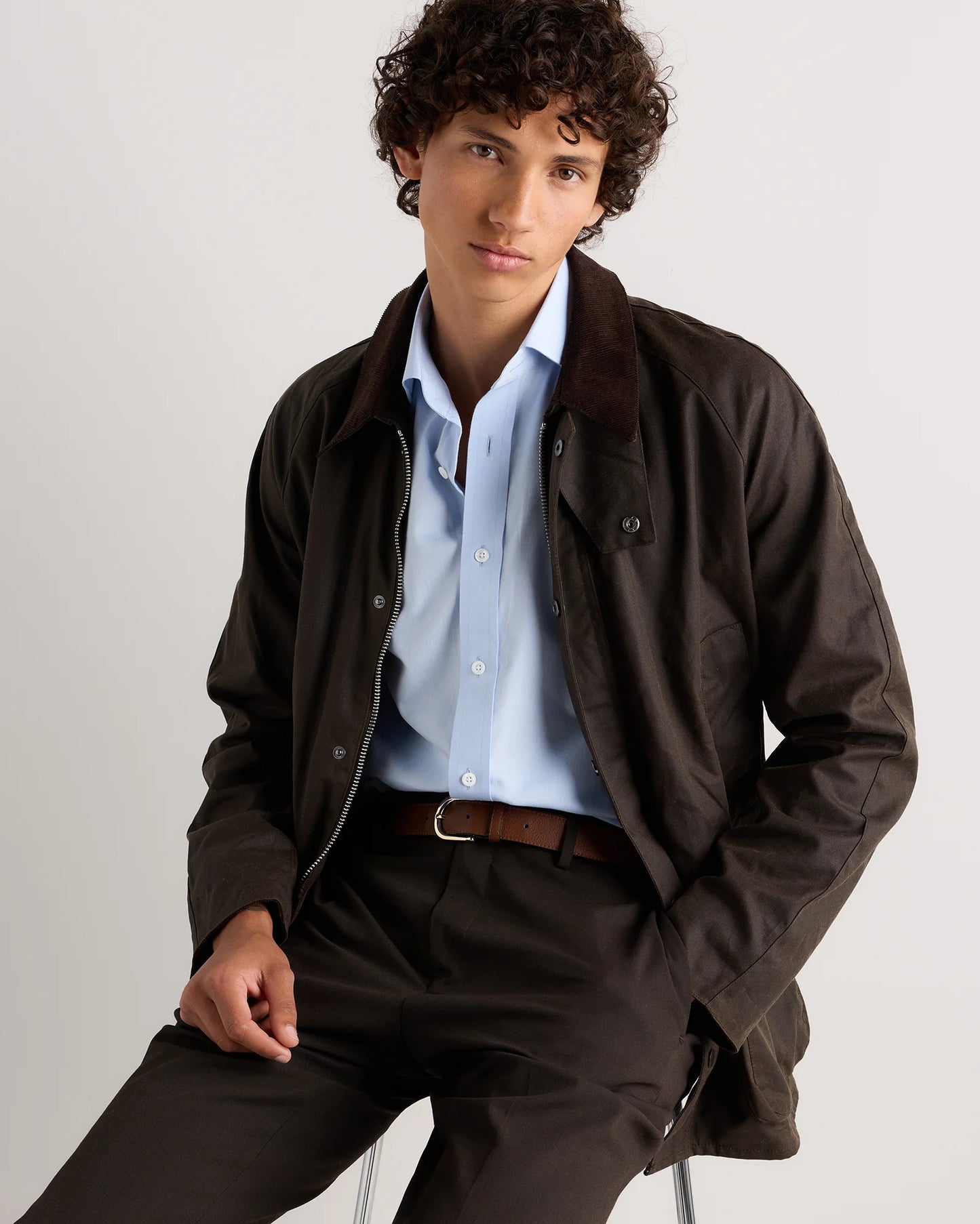 Organic Cotton Cashmere Dress Shirt - XS / Pale Blue