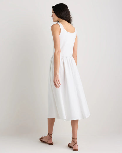 Cotton Mixed Media Tank Dress - XS / Pale Custard Yellow