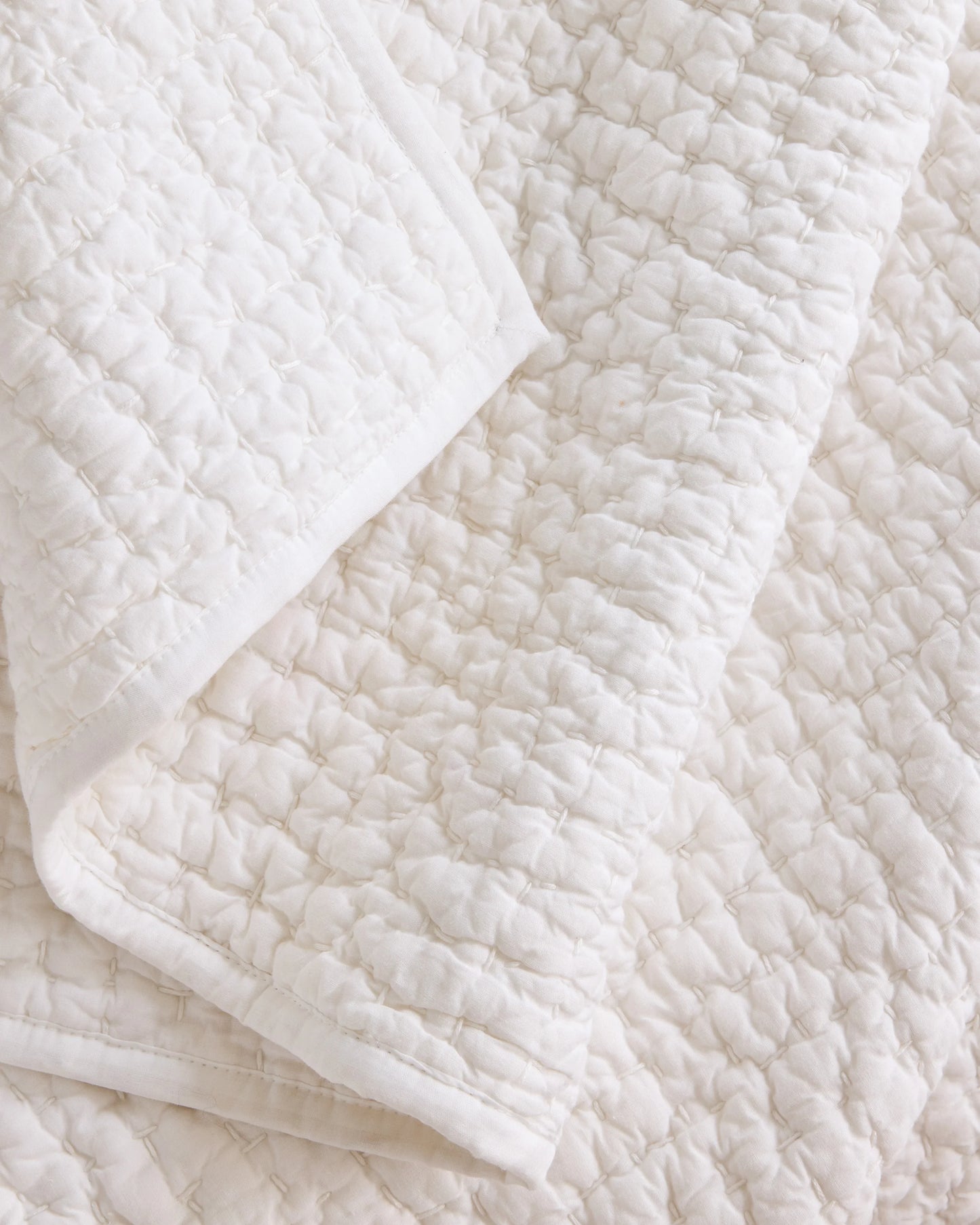 Organic Cotton Hand Stitched Quilt - Twin / Stone