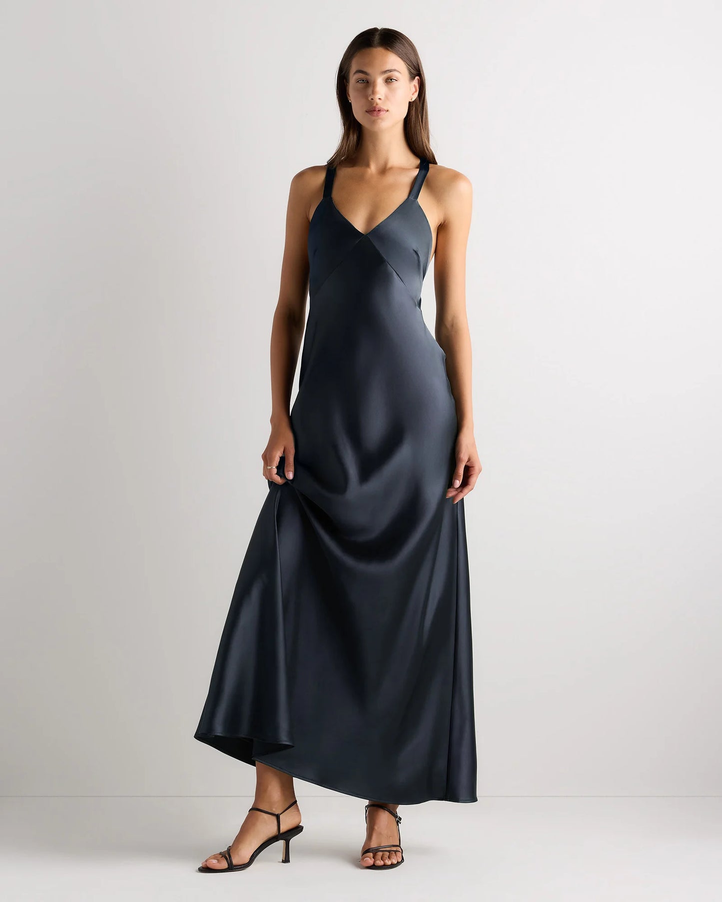 Bianca Stretch Satin Dress - 0 / Garden Sage Green