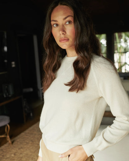 Mongolian Shrunken Cashmere Sweatshirt - XS / True Navy