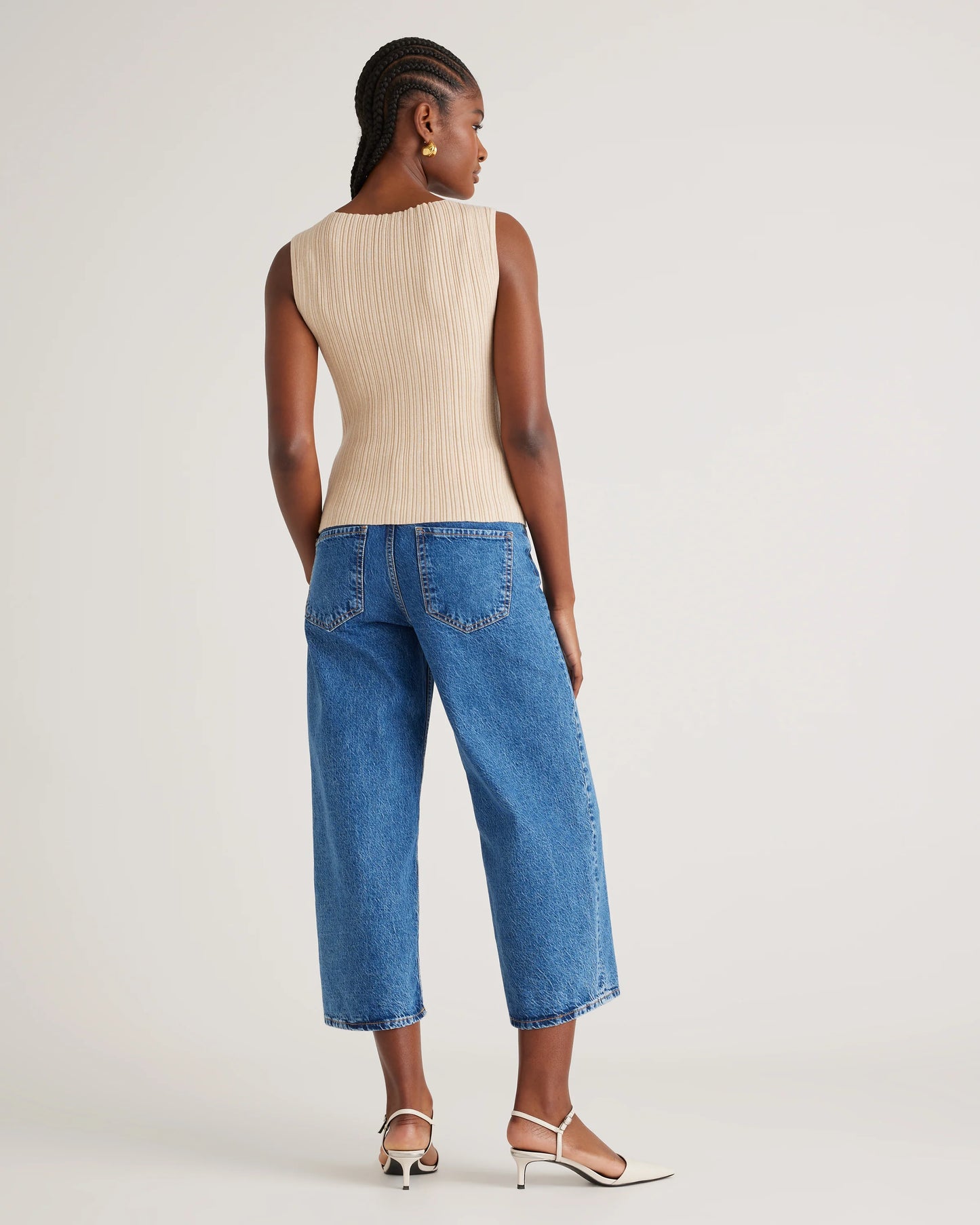 Cotton Cashmere Ribbed Tank - XS / Heather Oatmeal