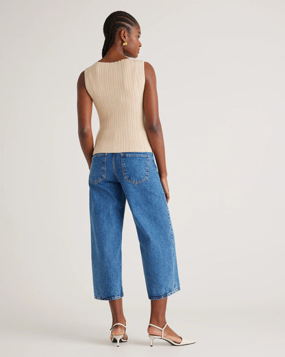 Cotton Cashmere Ribbed Tank - XS / Heather Oatmeal