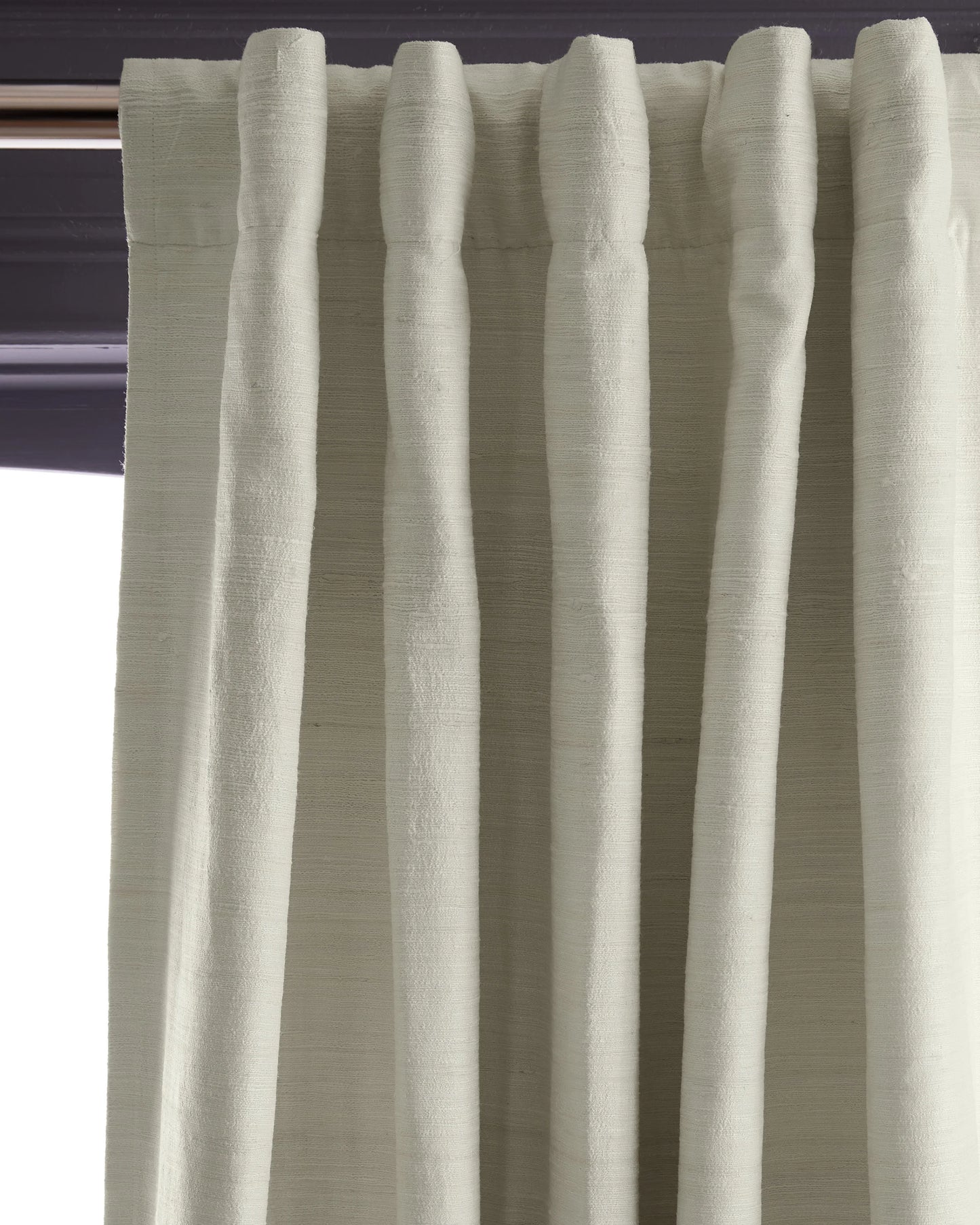 Raw Silk Room Darkening Curtain - Single Panel - 48x84 / Ivory