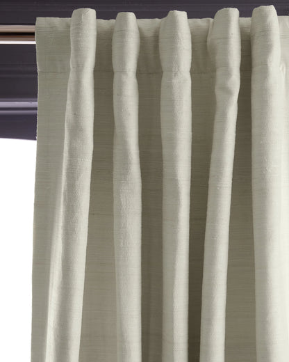 Raw Silk Room Darkening Curtain - Single Panel - 48x84 / Ivory