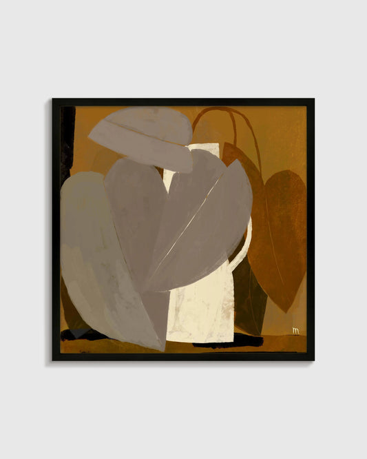 Umber Leaves by Marco Marella - 21.25"x21.25" / Black