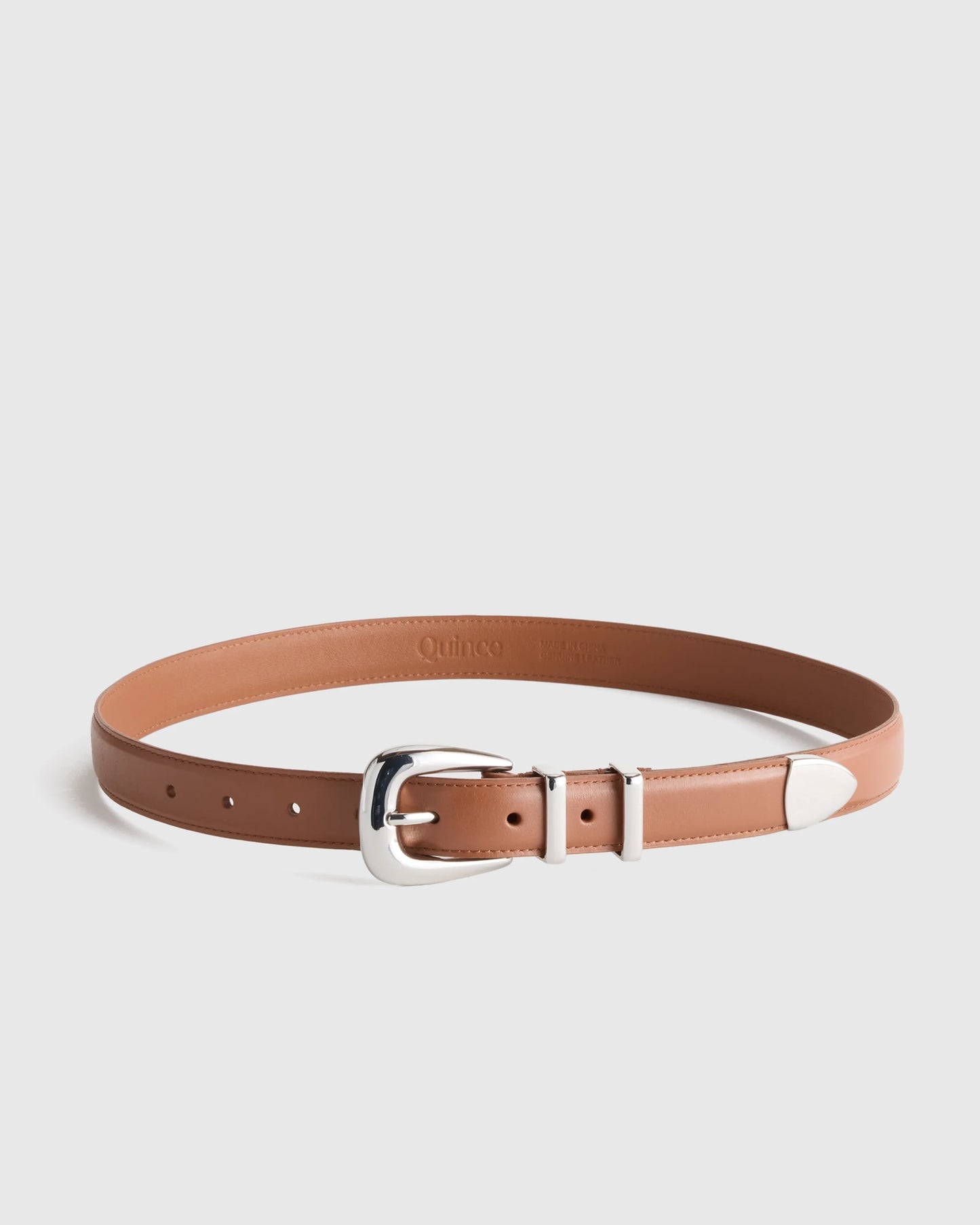 Lola European Leather Western Belt - XS / Black/Silver