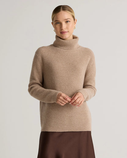 Mongolian Cashmere Fisherman Turtleneck Sweater - XS / Black