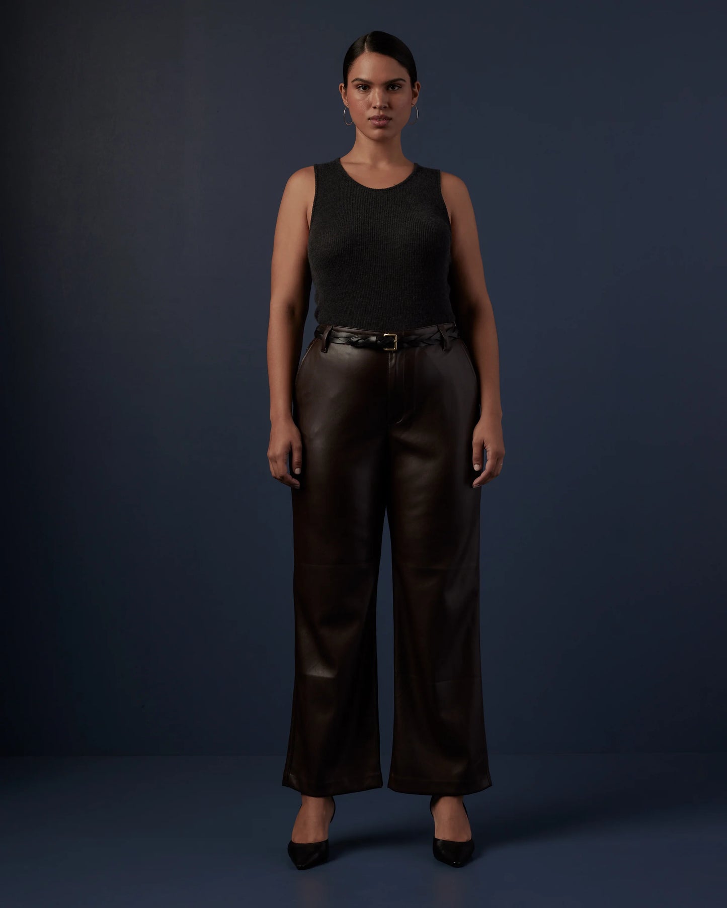 Featherweight Cashmere Ribbed Tank - XS / Charcoal