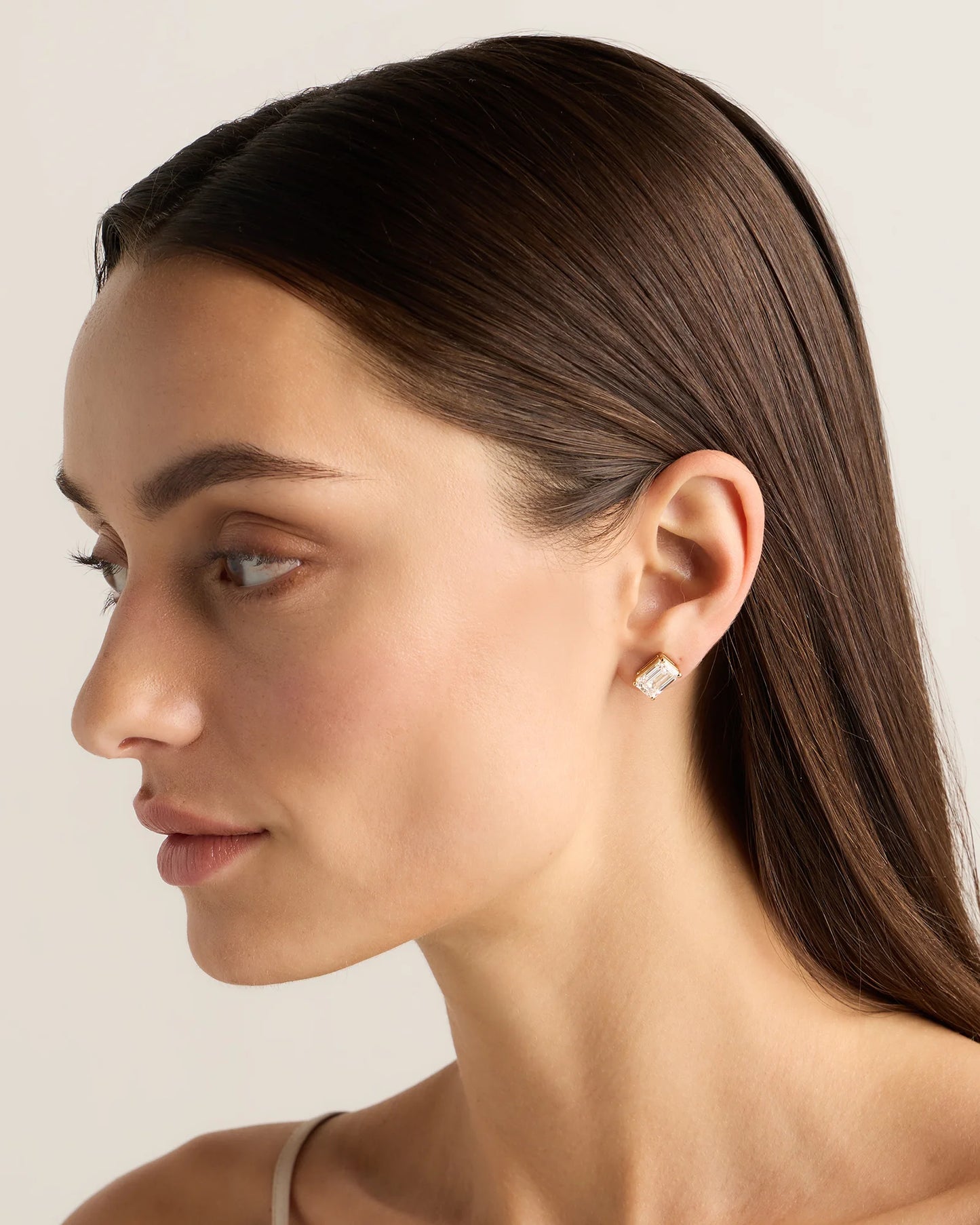 14K Gold Lab Grown Diamond Statement Emerald Studs - 6ctw - One Size / Yellow Gold