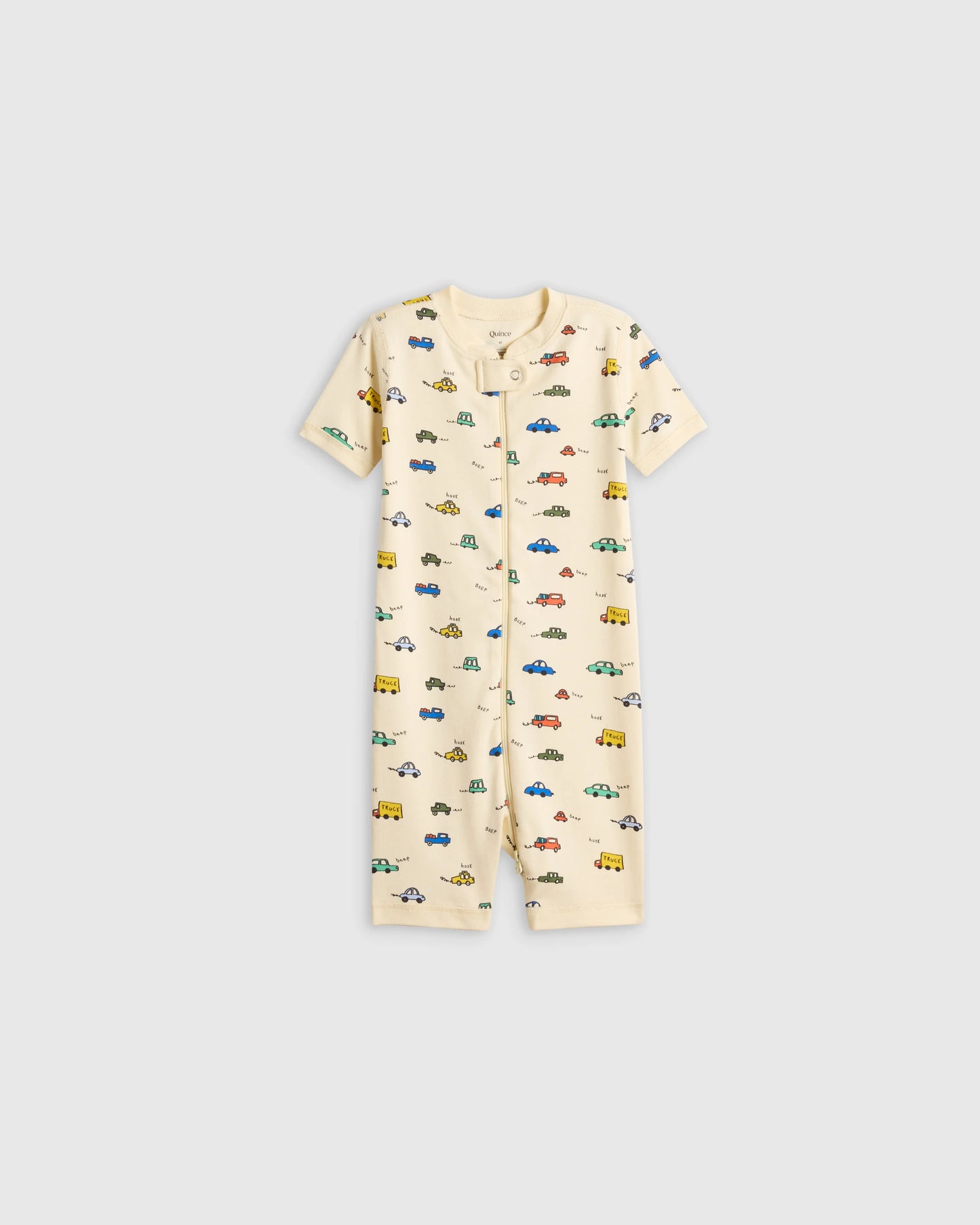 100% Organic Cotton Shortie Onesie Pajama - 2T / Navy Stripe