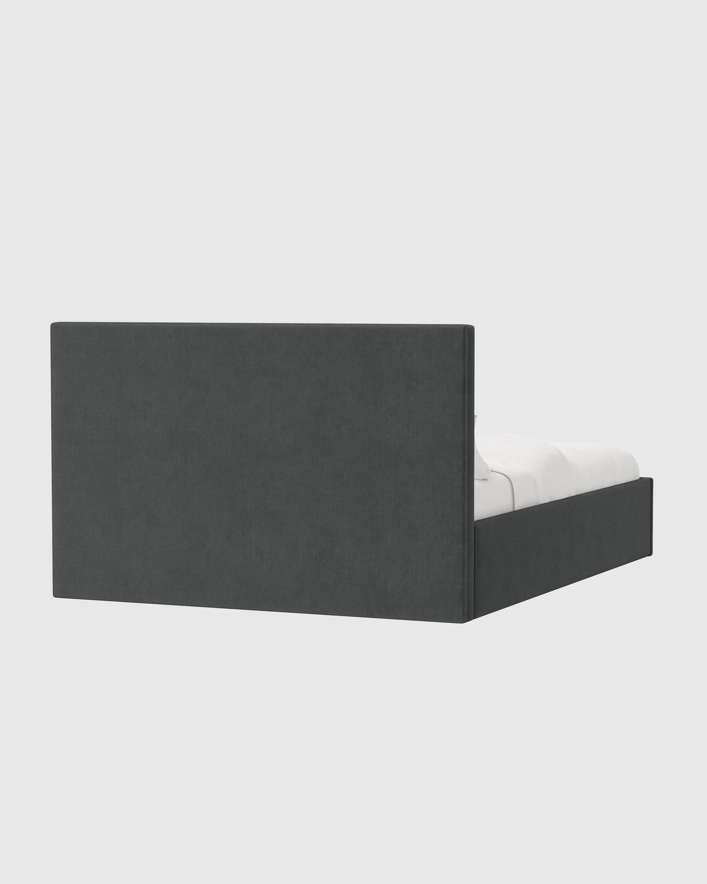 Square Bed in Performance Velvet - Full / Chocolate