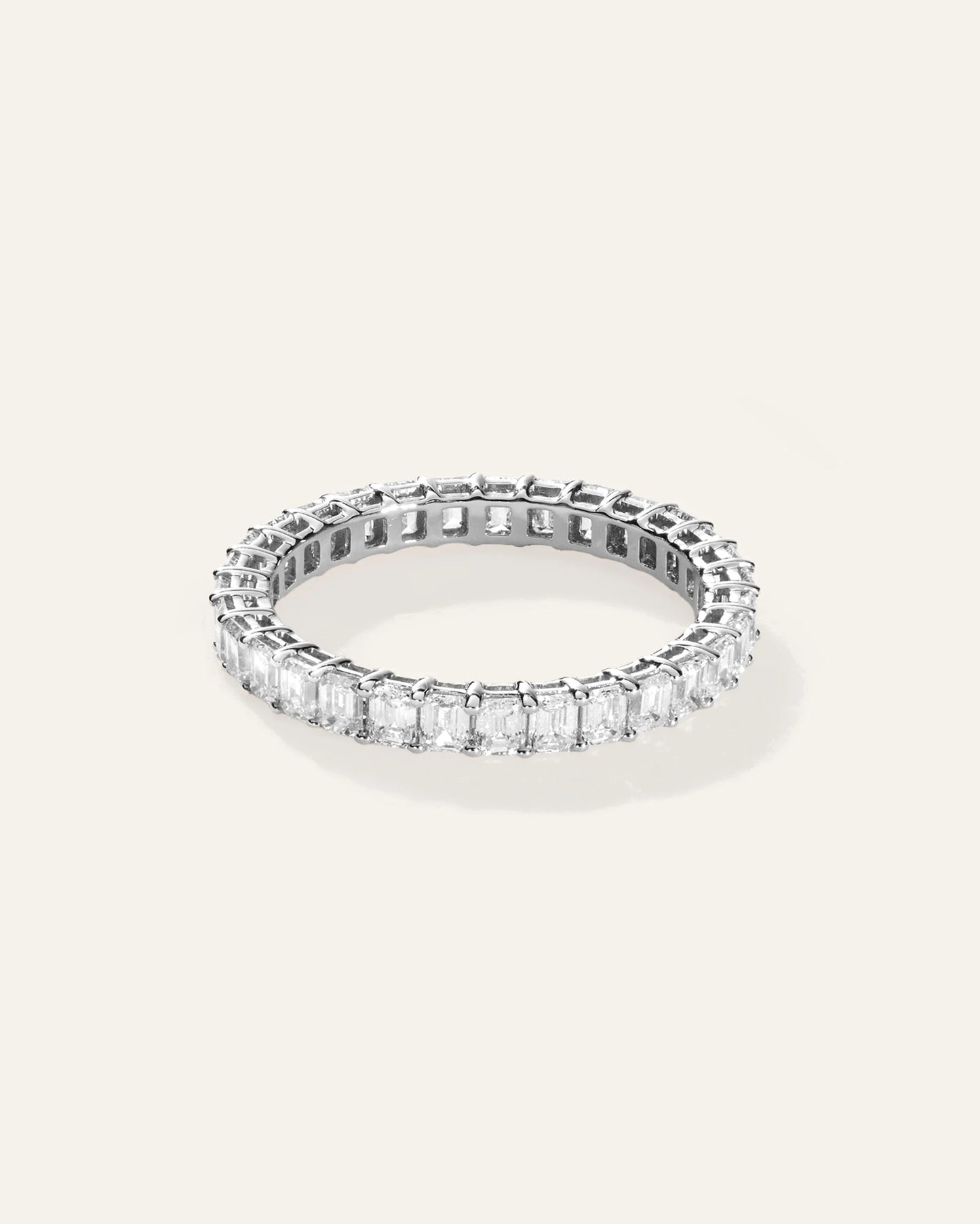 Lab Grown Diamond Emerald Eternity Band - 5 / Yellow Gold