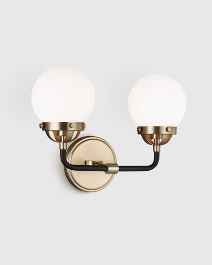 Double Globe Steel Sconce - One Size / Black