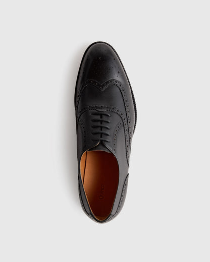 Italian Leather Wingtip Oxford - 7 / Cognac