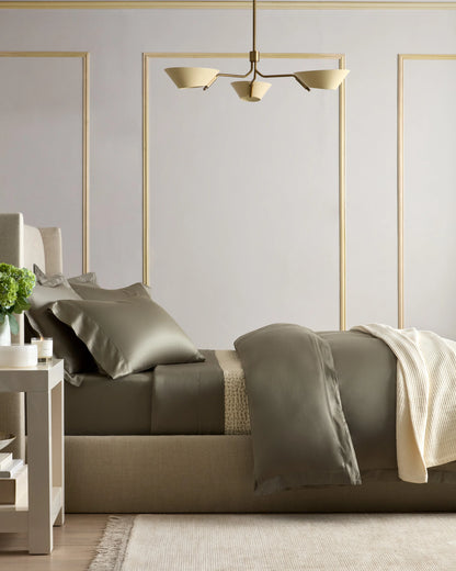 Signature Giza Cotton Sateen Duvet Cover - Twin / Light Grey