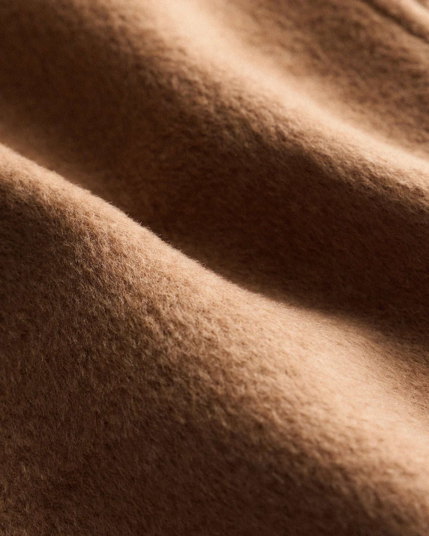 Camel Hair Double-Breasted Long Wrap Coat - XS / Vicuna