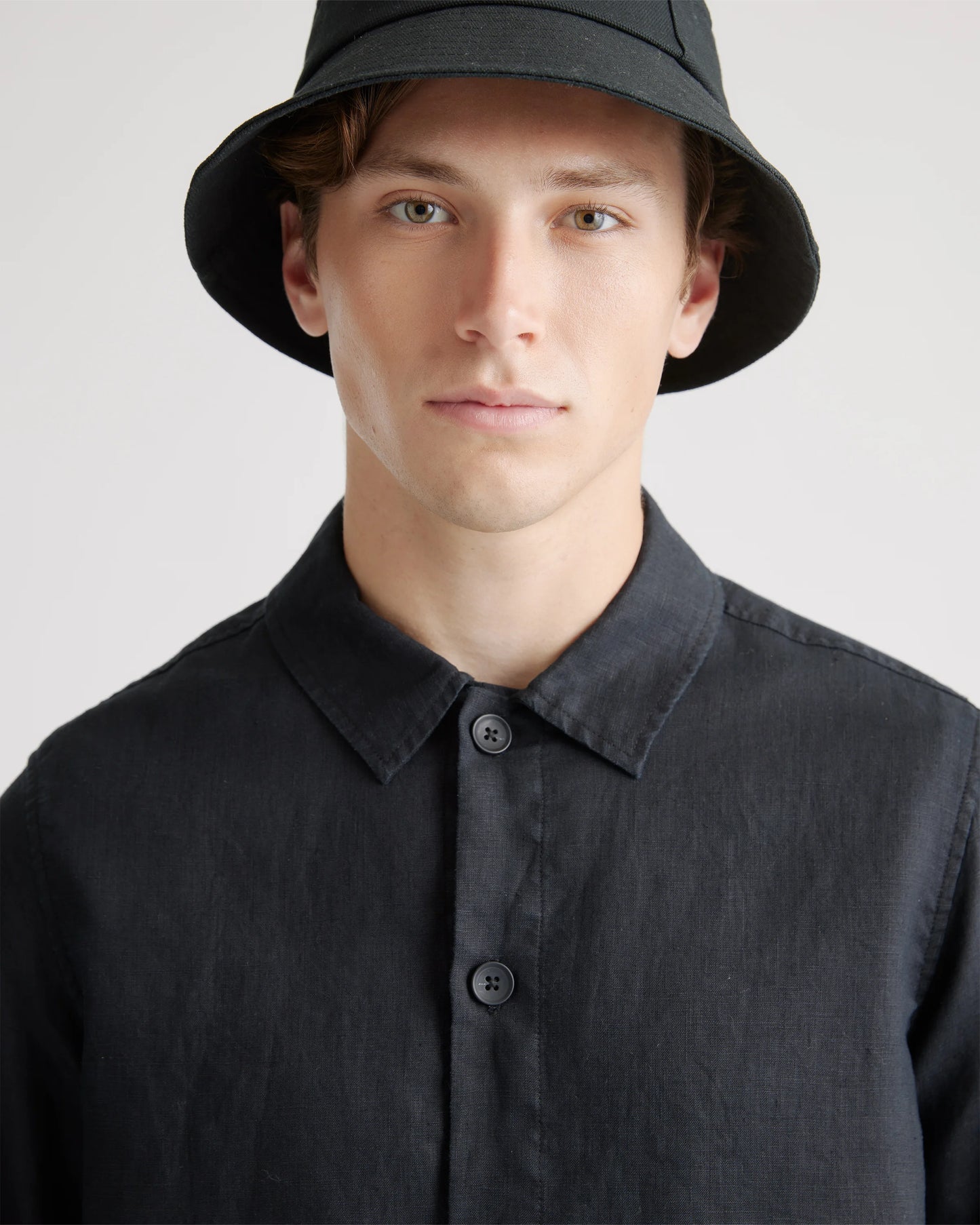 100% European Linen Chore Jacket - S / Flax