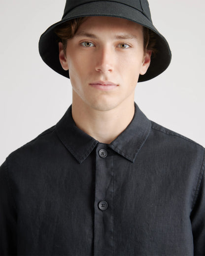 100% European Linen Chore Jacket - S / Flax