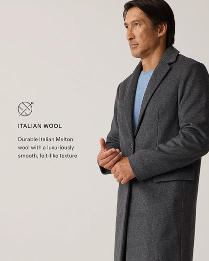 Italian Wool Overcoat - S / Heather Charcoal