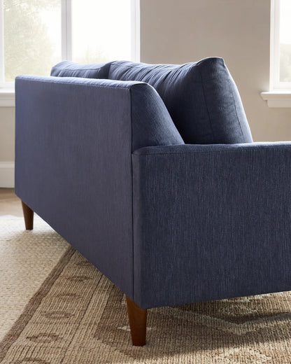 Atlas Midcentury Sofa in Performance Velvet - 6ft / Ivory