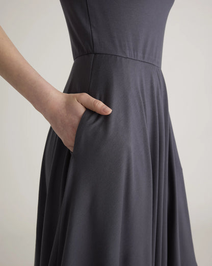 Tencel Jersey Fit & Flare Mini Dress - XS / Carbon Grey