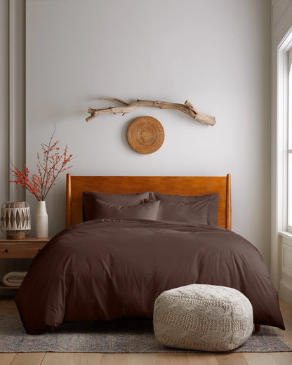 Organic Brushed Cotton Sham Set - Standard / Toffee