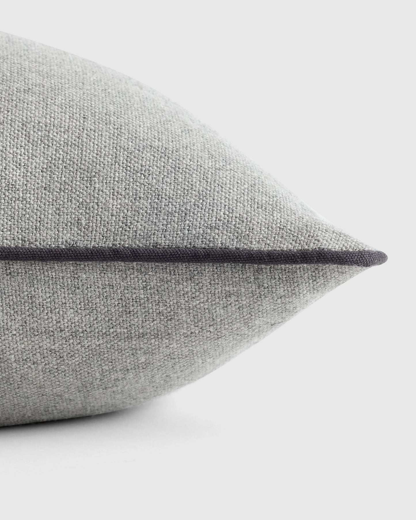 Contrast Piped Wool Pillow Cover - 20x20 / Brick Red/Espresso